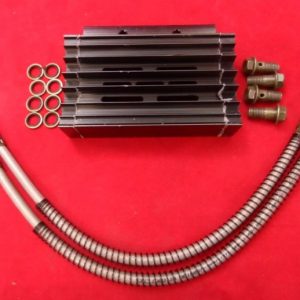Black CNC Oil Cooler & 220mm Braided Hoses For Pit Bike Engine