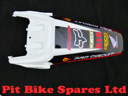 Pit Bike White CRF70 Plastics With Geico Graphics T2 - Image 3