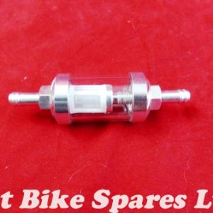 EE111 Silver In Line Fuel Filter For Pit Bike or Monkey Bike