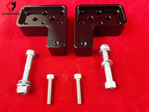 Black Multi Hole CNC Supermoto Peg Risers (without pegs)